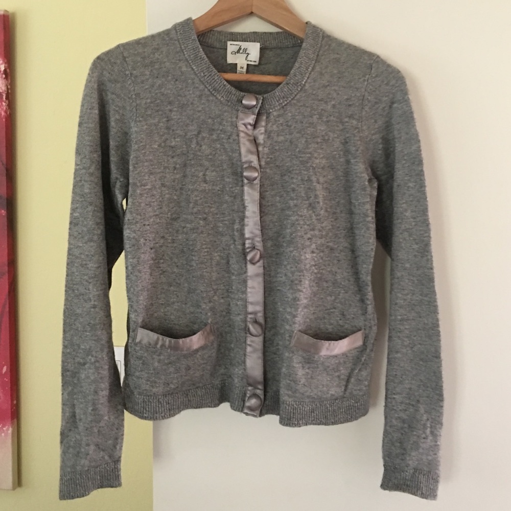 Milly of New York Cashmere and silk sweater jacket